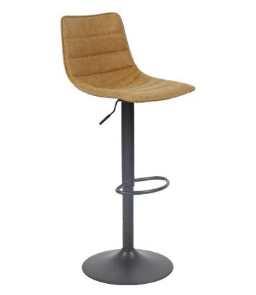 Banqueta George PU Caramelo Base Preta Giratoria 111cm  - 49912