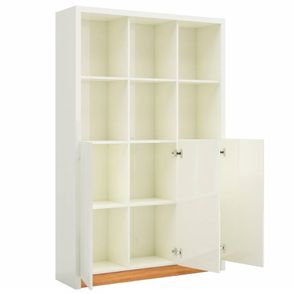 Armario de Escritorio Aracatu 12 Nichos cor Off White com Freijo 1,20 MT (LARG) - 60615