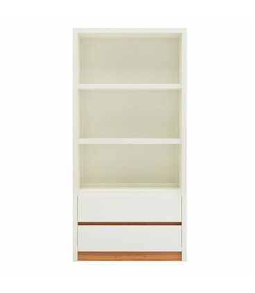 Estante Braganca 2 Gavetas e 3 Prateleiras MDF Off White e Freijo 183 cm - 57368