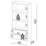 EstanteBraganca2Gavetase3PrateleirasMDFOffWhiteeFreijo183cm57368