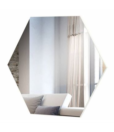 Espelho Hexagono Logus Medio cor Off White 52 cm (LARG) - 57970