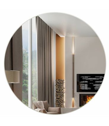 Espelho Redondo Lunes Medio cor Off White 45 cm (DIAM) - 57968