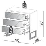 ComodaArcadiacorOffWhiteePretoFoscocom3GavetasEspelhadas90cmLARG55285