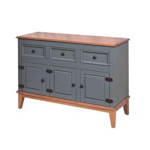 Buffet Antoine 3 Portas e 3 Gavetas Cinza com Amendoa 114cm - 61259