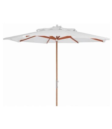 Ombrelone Leblon Branco em Madeira Central 2,40m em Tecido Bagun - 61554