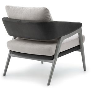 Poltrona Dubia Tecido Cru Acabamento Grafite Base Cinza 82cm - 61787