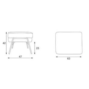 Pufe Memphis Amarelo Base Aço Corten 42cm - 61815