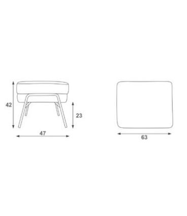 Pufe Memphis Amarelo Base Aço Corten 42cm - 61815