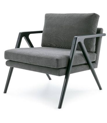 Poltrona Vertice Grafite Base Preta 76cm - 61818