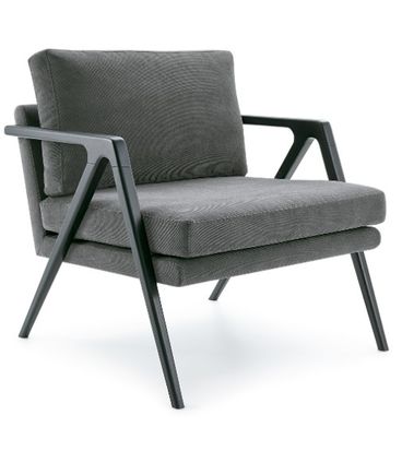 Poltrona Vertice Grafite Base Preta 76cm - 61818