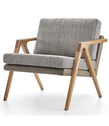 Poltrona Vertice Cinza Acabamento Chumbo Base Amendoa 76cm - 61821