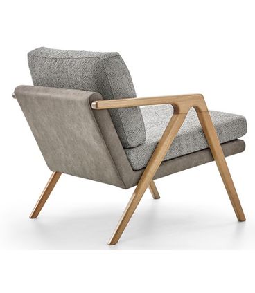 Poltrona Vertice Cinza Acabamento Chumbo Base Amendoa 76cm - 61821