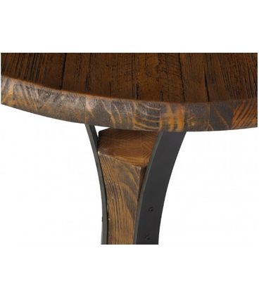 Mesa Bistro West Cor Rustic Brown Base Aco Grafite 80cm - 38302