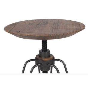 Banqueta Alta Bell Cor Rustic Brown Com Base Aco Grafite 79cm - 53096