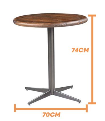 Mesa Jantar Redonda Basique Rustic Brown Base Grafite 70cm - 58140