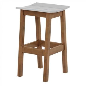 Banqueta Bento Assento Laca Branco com Base Pinhao 70 cm - 57513