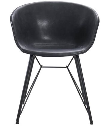 Cadeira Siena com Braco PU Preto Base Aco Pintado - 61862