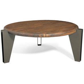 Mesa Centro Clip Tampo Rustic Brown Base Grafite 86cm - 61885