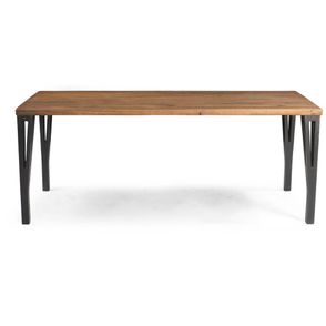 Mesa Jantar Groove Tampo Rustic Brown Base Grafite 220cm - 61911