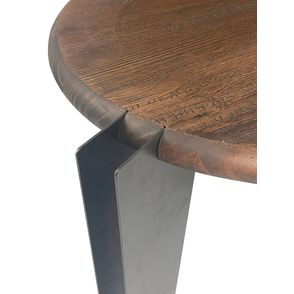Mesa Lateral Clip Tampo Rustic Brown Base Grafite 55cm - 61922