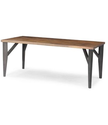 Mesa Jantar Wood Rustic Brown Base Grafite 220cm - 61929