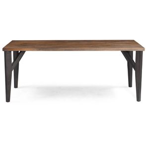 Mesa Jantar Wood Rustic Brown Base Grafite 220cm - 61929