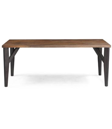 Mesa Jantar Wood Rustic Brown Base Grafite 220cm - 61929