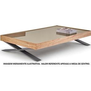 Mesa de Centro Sorotov Base Grafite Tampo Espelhado 120cm - 62079