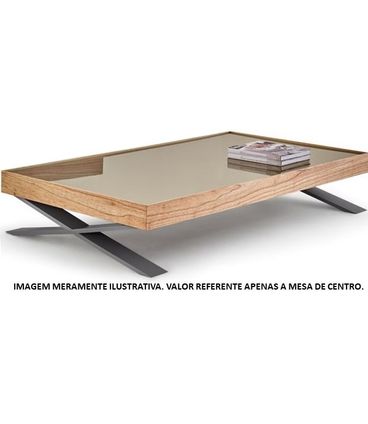 Mesa de Centro Sorotov Base Grafite Tampo Espelhado 120cm - 62079
