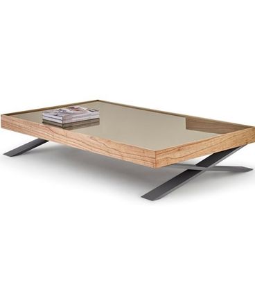 Mesa de Centro Sorotov Base Grafite Tampo Espelhado 160cm - 62082