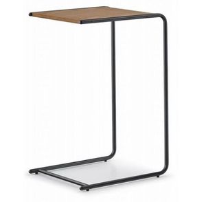 Mesa de Apoio Terans Base Preta Tampo Avelã 65cm - 62228