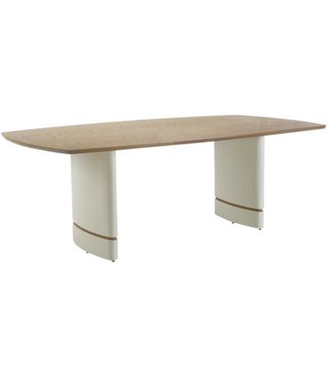 Mesa de Jantar Gomberg Base Off White Tampo Amêndoa 170cm - 62110