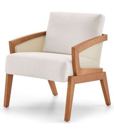 Poltrona Kane Base Amendoa Assento Branco Fosco 67cm - 62257