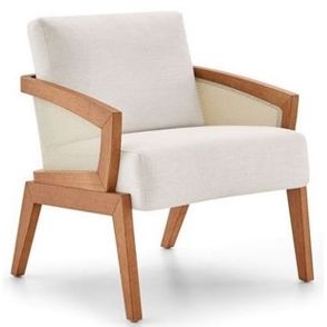 Poltrona Kane Base Amendoa Assento Branco Fosco 67cm - 62257