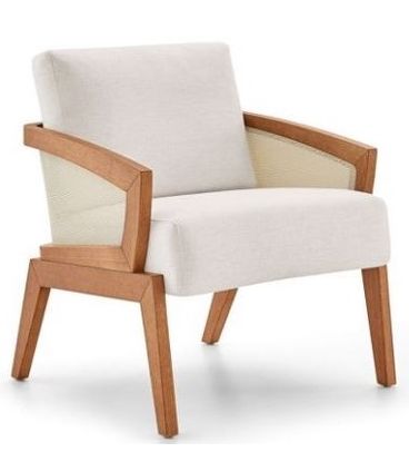 Poltrona Kane Base Amendoa Assento Branco Fosco 67cm - 62257