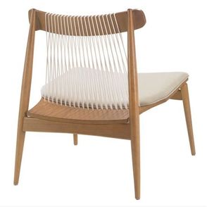 Poltrona Estofada Bernardi Madeira Maciça Amêndoa 67cm - 62251
