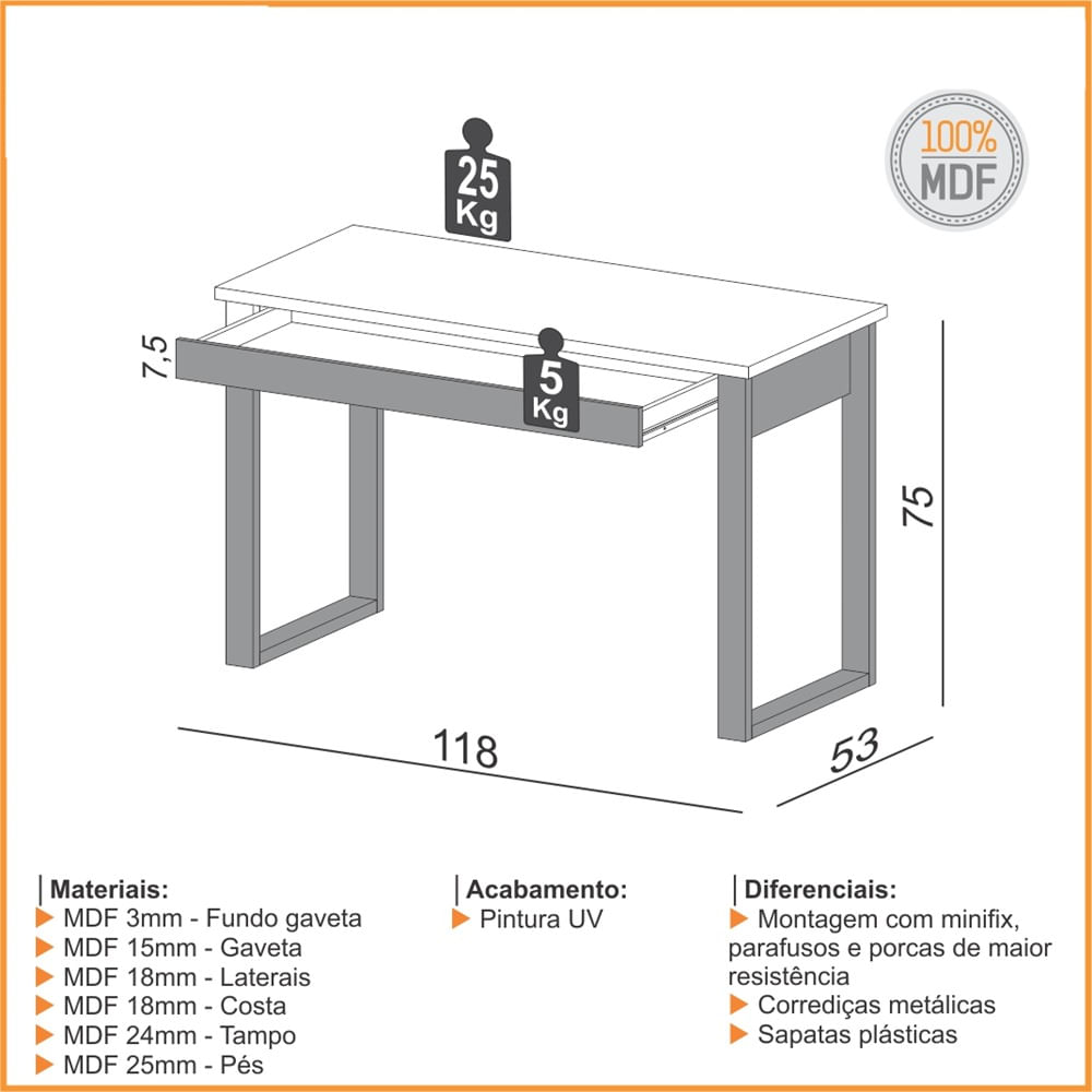 Escrivaninha-Cleveland-1-Gaveta-cor-Freijo-com-Preto-Fosco-118-cm---62328