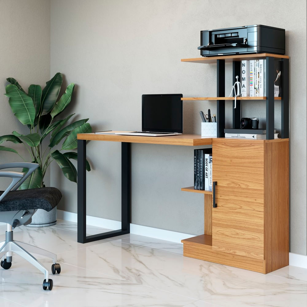 Mesa-Office-Cleveland-1-Porta-cor-Freijo-com-Preto-Fosco-135-cm---62334