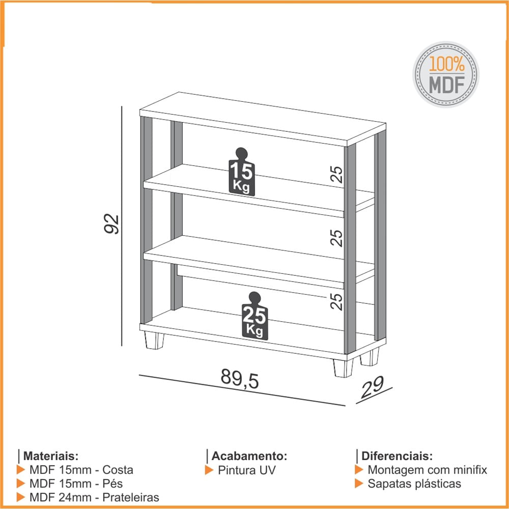 Balcao-Office-Cleveland-3-Prateleiras-cor-Freijo-com-Preto-Fosco-92-cm---6233