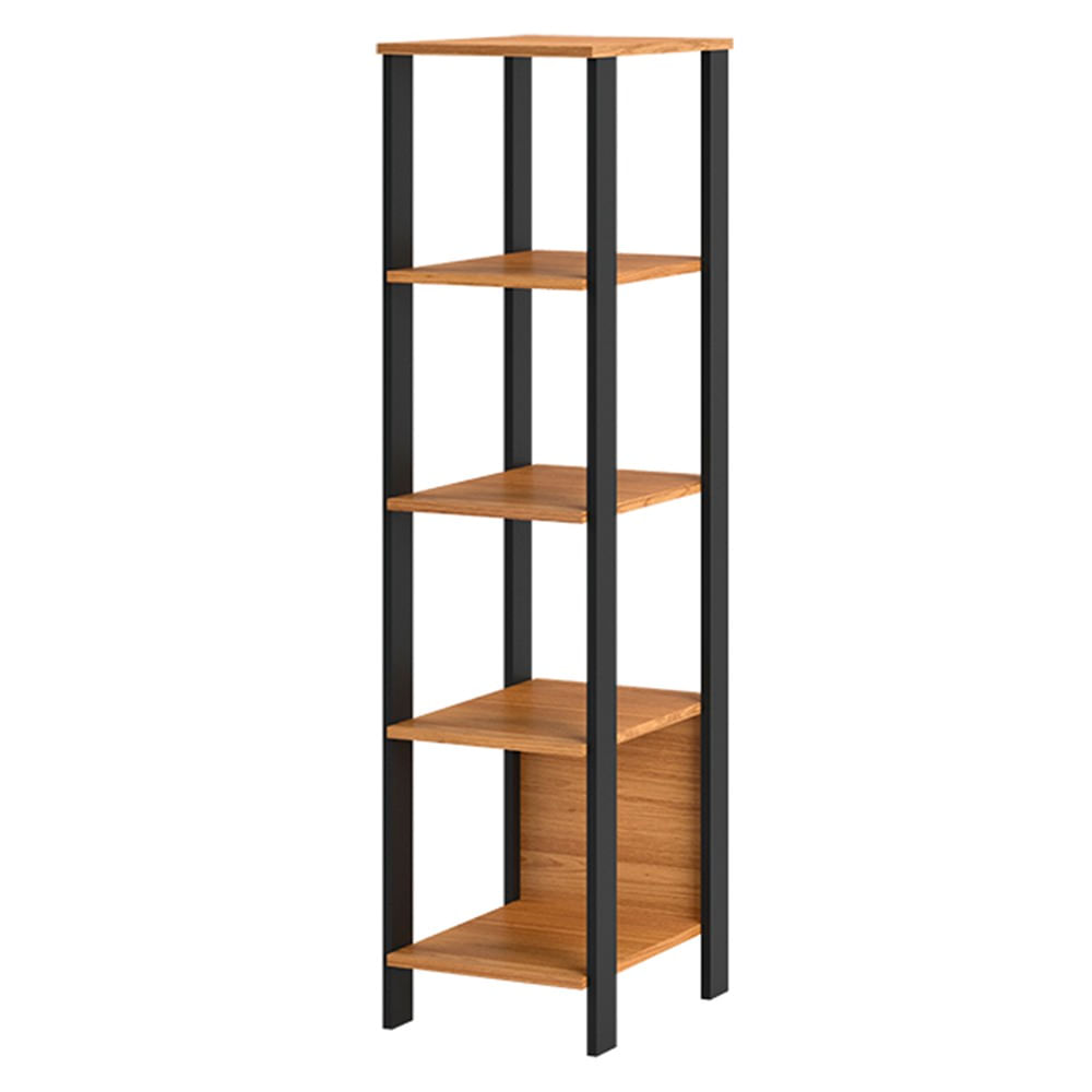 Estante-Cleveland-4-Prateleiras-cor-Freijo-com-Preto-Fosco-135-cm---62337