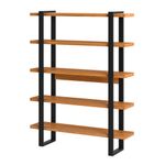 EstanteCleveland5PrateleirascorFreijocomPretoFosco135cm62348