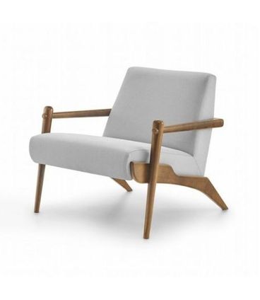 Poltrona Amba Base Teca Tecido Caravaggio 72cm - 62447