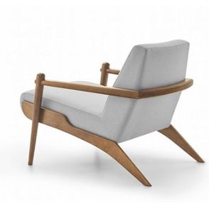 Poltrona Amba Base Teca Tecido Caravaggio 72cm - 62447