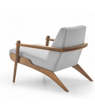 Poltrona Amba Base Teca Tecido Caravaggio 72cm - 62447