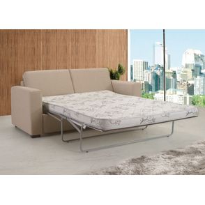 Sofá Cama Amsu Linho Cinza Pés Imbuia 185cm - 62449