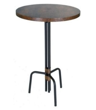 Mesa Bistro Bar Tampo Imbuia Base Preta 100cm - 51071