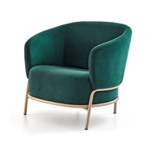 Poltrona Sancho Verde Petroleo Base Bronze Metalizada 80cm - 62479
