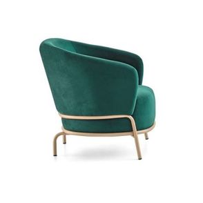 Poltrona Sancho Verde Petroleo Base Bronze Metalizada 80cm - 62479