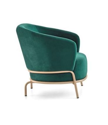 Poltrona Sancho Verde Petroleo Base Bronze Metalizada 80cm - 62479