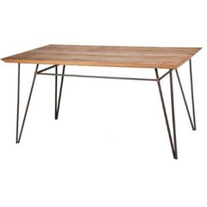 Mesa Jantar Luxor Tampo Mel Base Preta 210cm - 62515